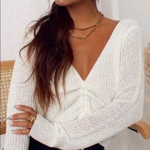 12th Tribe , Size M, Crop sweater in White/Ivory